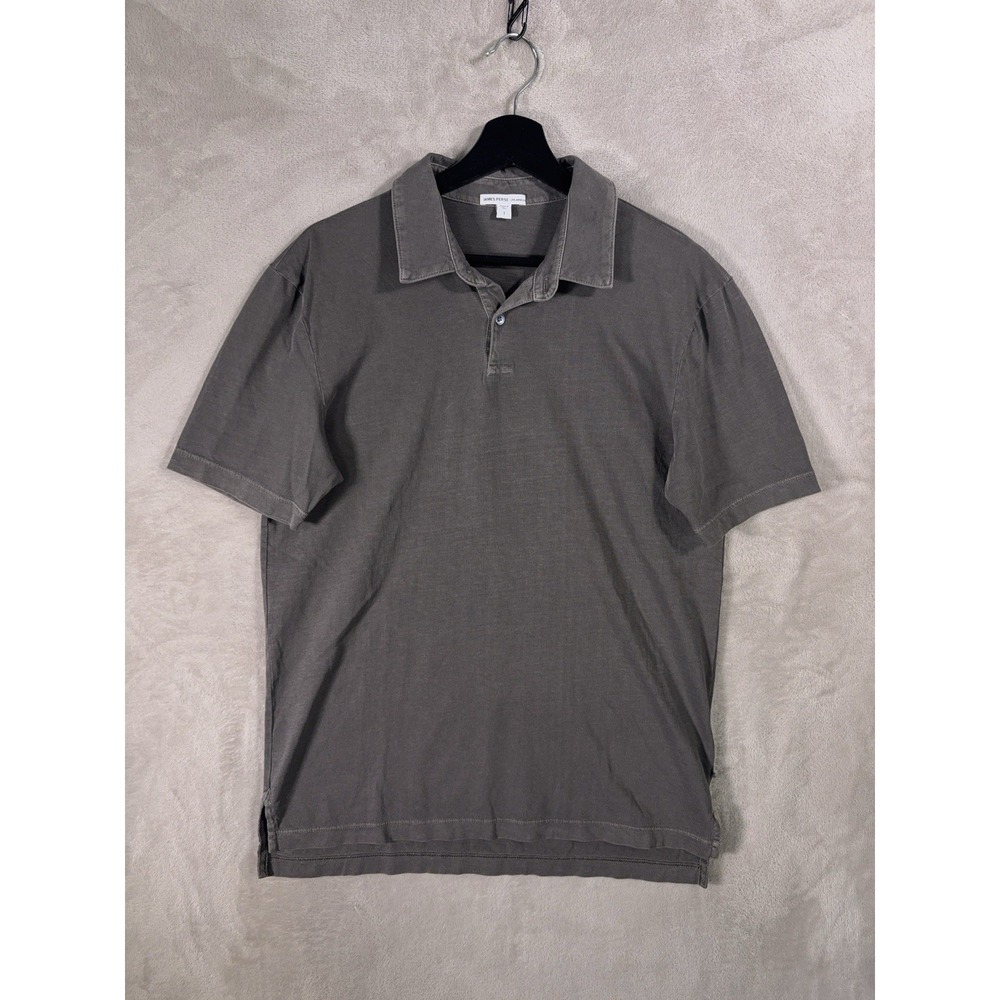 James Perse Polo Shirt Mens 1 Brown Short Sleeve Cotton Pique Casual Minimalist